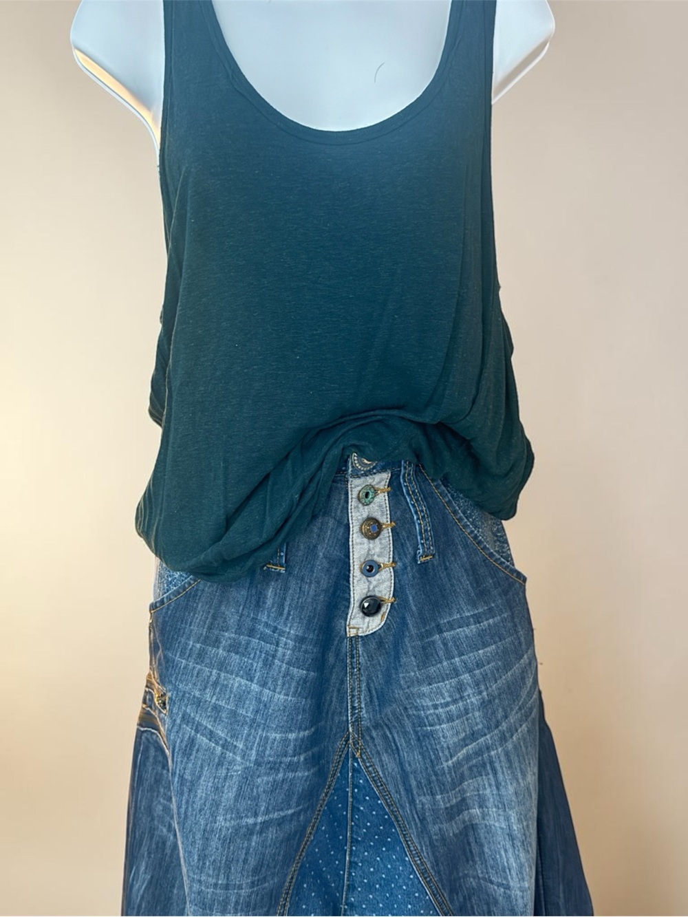 Free people Sleeveless Scoop Neck Tank Top in Deep Teal